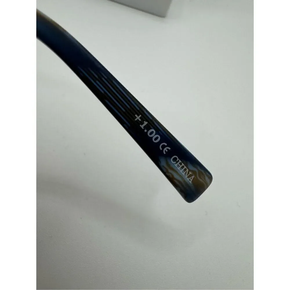 eyebobs What Inheritance? Reading glasses strength 1.00 blue brown pattern new w